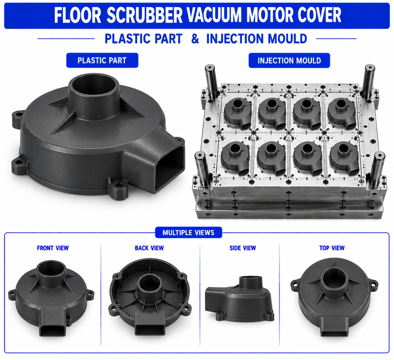 Floor Scrubber Plastic Vacuum Motor Cover Mould and Moulding Service